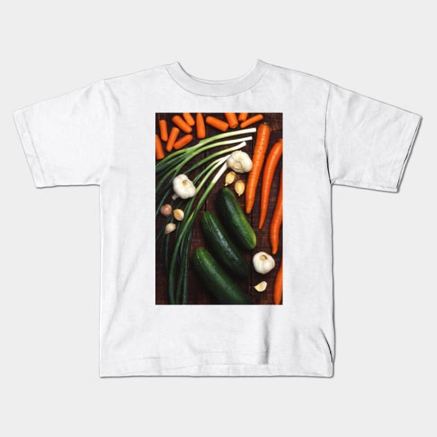 Healthy Vegetables Kids T-Shirt by Bravuramedia